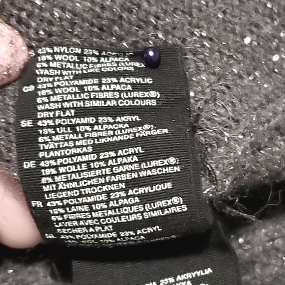 ⭐️DIVIDED COZY WOOL CHUNKY KNIT CARDIGAN SWEATER WOMENS METALLIC GREY SIZE 36 - Picture 16 of 16